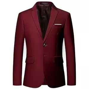 Generic Blazer Herren Fest Farbe Casual Blazer Jacke Zwei-Knopf Business Formaler Sport Mantel Hochzeit Prom Kleid Anzug Jacke