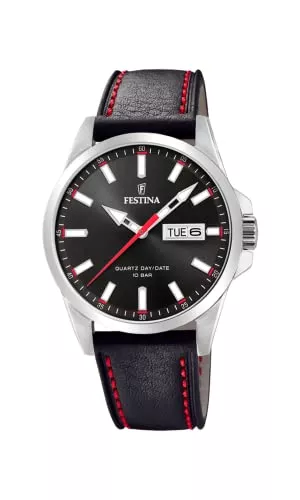 Festina Uhren Festina Herren Analog Quarz Uhr mit Leder Armband F20358/4