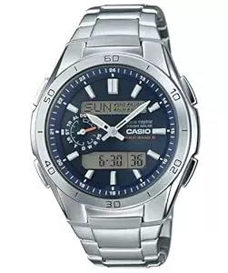 Casio Uhren Casio Wave Ceptor Herrenarmbanduhr Solar und Funkuhr massives Edelstahlgehäuse und Armband