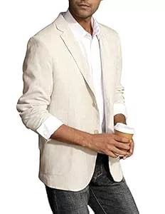 PJ PAUL JONES Blazer PJ PAUL JONES Herren Casual Slim Fit Leinen Jacke Leichtgewicht 2 Knopf Blazer Sporty Slim fit Leisure Blazer