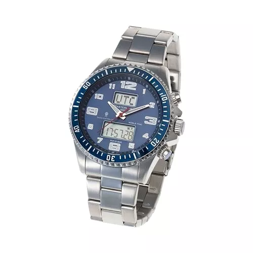 Masterline 1966 Uhren Masterline 1966 Funk Herren Armbanduhr Funkuhr World-Timer Blau Edelstahl ML06266004