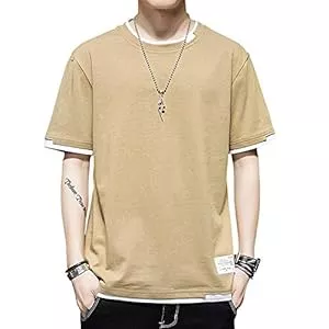 GIJOVANA T-Shirts GIJOVANA Tshirt Herren Kurzarm mit Rundhalsausschnitt Farbblock Gespleißtes T-Shirt Sommer Casual Baumwolle Tops für Männer