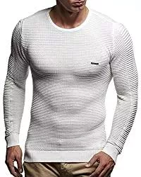 LEIF NELSON Pullover & Strickmode Leif Nelson Herren dünner Strick-Pullover Rundhals-Ausschnitt Slim Fit Winter Sommer Moderner Männer Winterpullover Wollpullover Langarm Crew Neck Feinstrick LN1545