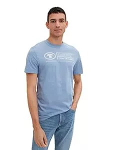 TOM TAILOR T-Shirts TOM TAILOR Herren Basic T-Shirt mit Print aus Baumwolle