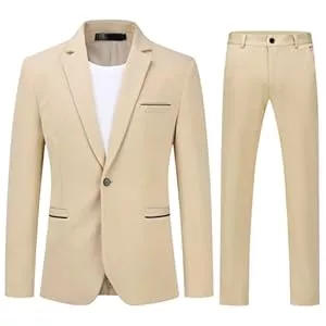 Allthemen Kostüme Allthemen Herren Anzug Stretch 2 Teilig Herrenanzug Slim Fit Business Hochzeitsanzug 1 Knopf für Männer