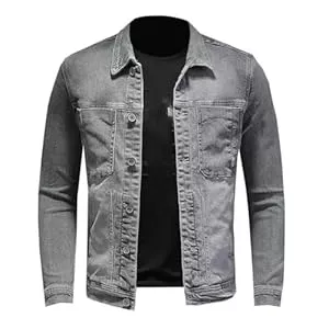 Generisch Jacken Herren Jeansjacke Street Handsome Jacke High Street Retro Vielseitige Herrenbekleidung
