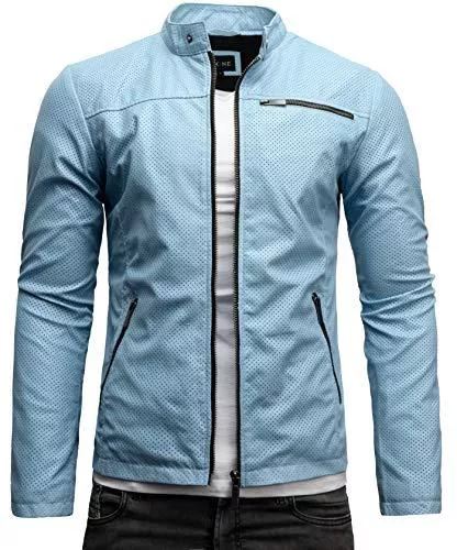 Crone Jacken Crone Vego Men’s Eco Leather Jacket, Clean Design, Light Slim Fit, Basic Jacket, Vegan