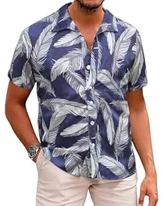 Halfword Hemden Halfword Hawaiihemd Herren Kurzarm Aloha Strand Hemd Urlaub Freizeithemden Tropische Sommer