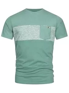 Indicode T-Shirts Indicode Herren INSprings T-Shirt mit Rundhalsausschnitt und Brusttasche | Herrenshirt Sommershirt