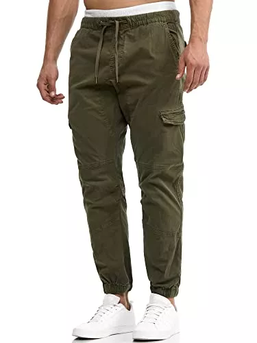 Indicode Hosen Indicode Herren Levy Cargohose aus Baumwolle mit 6 Taschen | Cargo Chino Hose Männer