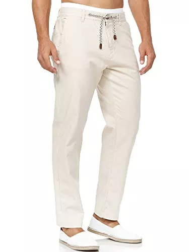 Indicode Hosen Indicode Herren Veneto Stoffhose aus Leinen & Baumwolle | Leinenhose Freizeithose Männer