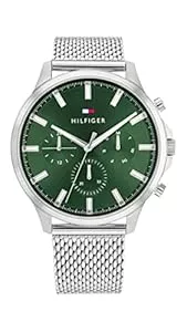 Tommy Hilfiger Uhren Tommy Hilfiger Multi Zifferblatt Quarz Uhr für Herren mit Silbernes Edelstahl-Mesh-Gliederarmband