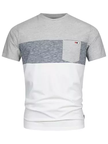 Indicode T-Shirts Indicode Herren INSprings T-Shirt mit Rundhalsausschnitt und Brusttasche | Herrenshirt Sommershirt