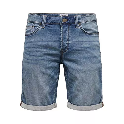 ONLY &amp; SONS Shorts ONLY &amp; SONS Herren Jogg-Shorts in Jeansoptik ONSPly Bermuda mit Aufschlag