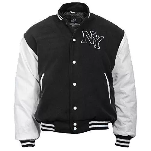 Mil-Tec Jacken Mil-Tec NY Baseball Jacke m. Patch schwarz/weiß