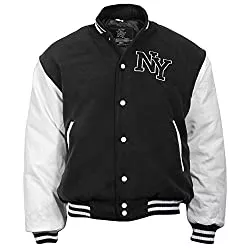 Mil-Tec Jacken Mil-Tec NY Baseball Jacke m. Patch schwarz/weiß