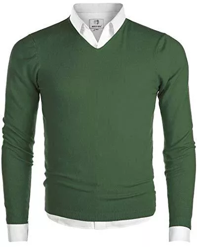 MOCOTONO Pullover & Strickmode MOCOTONO Herren Pullover Ausschnitt Langarmshirt Männer Strickpullover