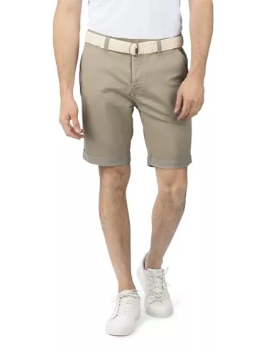 DENIMFY Shorts DENIMFY Chino Shorts Herren mit Gürtel Regular Fit DFLio Kurze Hosen Bermuda Shorts Knopfleiste Stretch Beige Grün Blau Grau 31 32 33 34 36 38 40 42