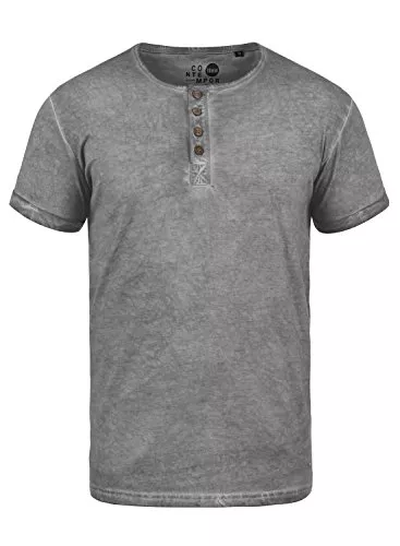 Solid T-Shirts Solid SDTihn Herren T-Shirt Kurzarm Shirt mit Grandad-Ausschnitt 100% Baumwolle Regular fit