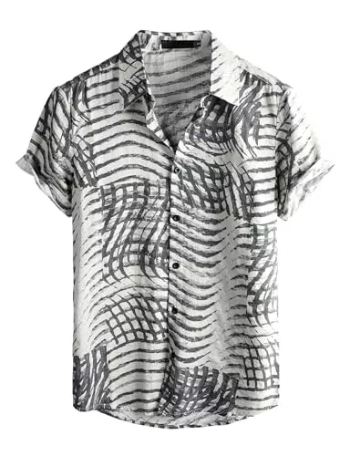 VATPAVE Hemden VATPAVE Herren Hawaii Hemd Männer Kurzarm Sommer Freizeithemd Casual Strand Blumen Hawaiihemd