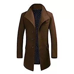 Allthemen Mäntel Allthemen Wintermantel Mantel Herren Lang Slim Fit Herrenmantel Winter