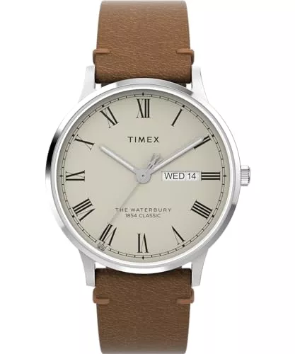 Timex Uhren Timex Men's Waterbury Classic 40mm Watch - Black Strap Gray Dial Stainless Steel Case
