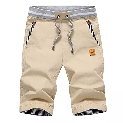JustSun Shorts JustSun Kurze Hosen Herren Shorts Chino Baumwolle Sommer mit Tunnelzug
