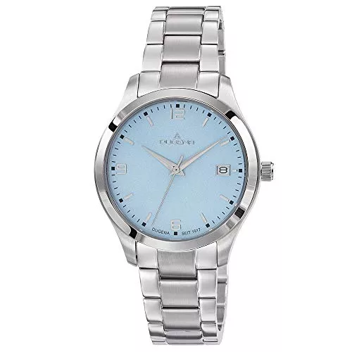 Dugena Uhren Dugena Damen-Armbanduhr Tresor Woman, Quarz, Edelstahlgehäuse, Saphirglas, Edelstahlarmband, Drückerfaltschließe, 10 bar