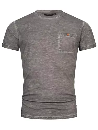 Indicode T-Shirts Indicode Herren INKilmon T-Shirt mit Rundhals-Ausschnitt aus 100% Baumwolle | Herrenshirt Sommershirt