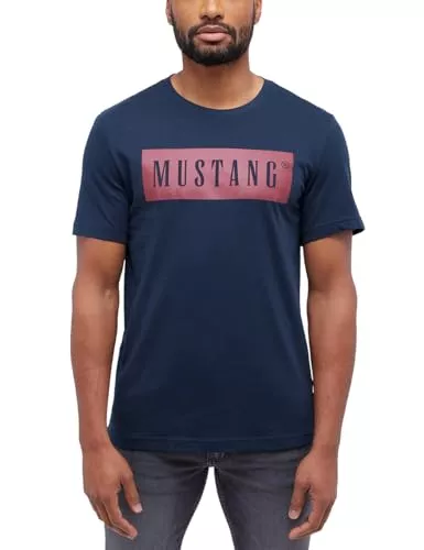 Mustang T-Shirts MUSTANG Herren T-Shirt Austin - Regular Fit S-3XL Weiss Schwarz Gün Baumwolle