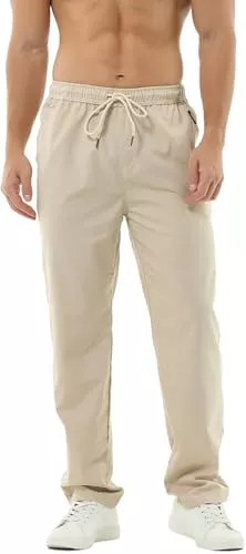 Hoerev Hosen HOEREV Men Casual Strandhosen Leinen Hose