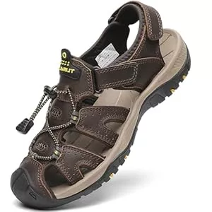 FLARUT Sandalen & Slides FLARUT Sandalen Herren Outdoorsandalen Sommer Wanderschuhe Trekkingsandalen Leder Strand Wandersandale Laufschuhe Lässige Sneaker Sportsandalen