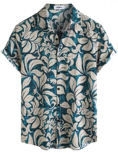 VATPAVE Hemden VATPAVE Herren Hawaii Hemd Männer Kurzarm Sommer Freizeithemd Casual Strand Blumen Hawaiihemd