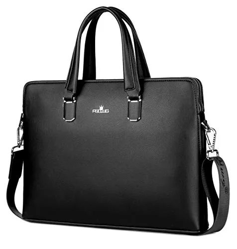 FSD.WG Taschen & Rucksäcke FSD.WG Herren Business Tasche,Wasserdichte Leder Aktentasche,Schulter Laptop Business Tasche für Business,Schule,Reisen,Abnehmbar…