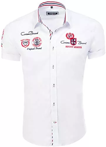 Carisma Hemden Carisma Herren Hemd Kurzarm aus 97% Baumwolle• Kurzarmhemd mit Stickerei für Männer • Freizeithemd Sommer-Hemd für Herren • Herren Shirts Regular fit 9002