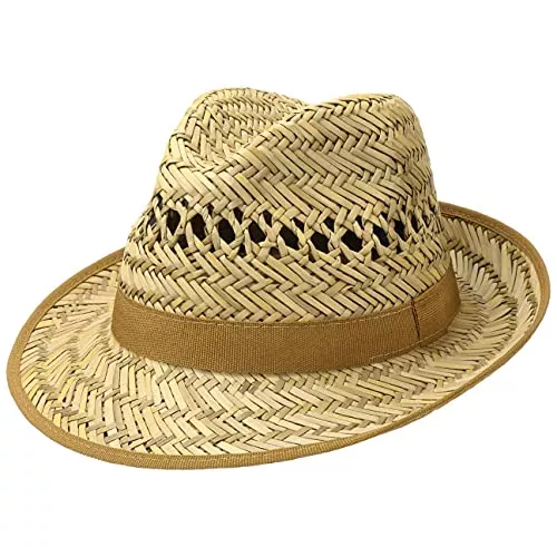 Lipodo Hüte & Mützen Lipodo Carovigno Vented Crown Strohhut - Fedora-Design - Sonnenhut mit luftigem Muster - Unisex Frühjahr/Sommer - Made in Italy