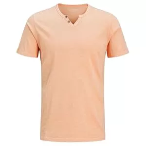 JACK & JONES T-Shirts JACK & JONES Herren Basic T-Shirt V-Ausschnitt Kurzarm Jersey Baumwolle Shirt mit Knöpfen JJESPLIT