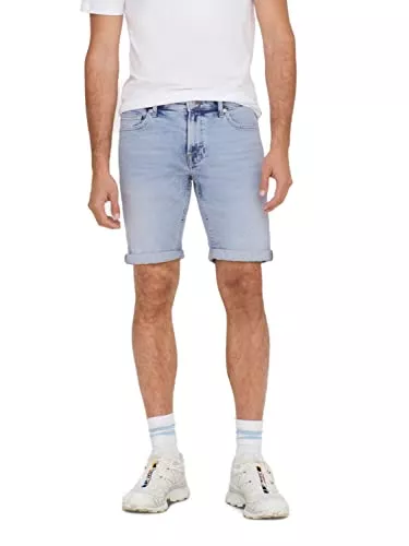 ONLY & SONS Shorts ONLY & SONS Herren Jeans Short ONSPLY 5189 - Regular Fit - Blau - Light Blue