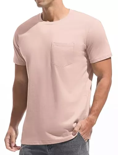 JEEGAL T-Shirts JEEGAL Herren T-Shirt 100% Baumwolle | Klassisches Rundhals-Shirt mit Brusttasche | Basic Kurzarmoberteil für Freizeit & Büro