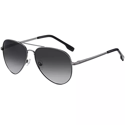 H HELMUT JUST Sonnenbrillen & Zubehör H HELMUT JUST Sonnenbrille Herren Damen Polarisiert Pilotenbrille Metall Rahmen UV400 Ultraleicht