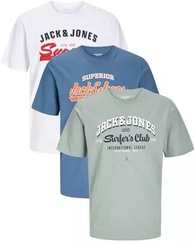 JACK & JONES T-Shirts JACK & JONES Herren 3er-Set T-Shirts aus Baumwolle