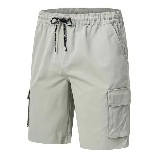 YuKaiChen Shorts YuKaiChen Kurze Hosen Herren Cargo Shorts Chino Shorts Sommer mikroelastisches Köpergewebe Elastische Taille mit Reißverschlusstaschen