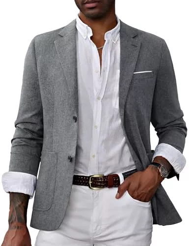 PaulJones Blazer PaulJones Sakko Herren Sportlich 2 Knöpfe Regular Fit Anzugjacke mit Gekerbtem Revers