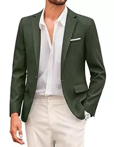 COOFANDY Blazer COOFANDY Herren Sakko Sportlich Modern Freizeit Blazer Jackett 1 Knopf Business Anzugjacke Regular Fit