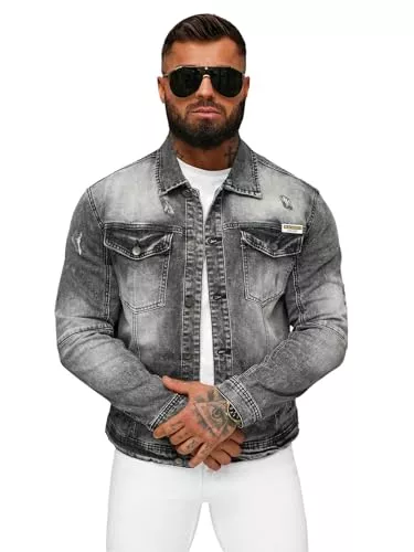OZONEE Jacken OZONEE Herren Jeansjacke Jacke Jeans Übergangsjacke Sommerjacke Frühlingsjacke Herbstjacke Vintage Herrenjacke Herbst Übergangs Denim Bikerjacke Jacket Übergangs NB/MJ536BZ