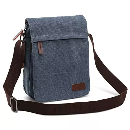 DORRISO Taschen & Rucksäcke DORRISO Herren Umhängetasche Mode Schultertasche Leinwand Klein Schultertaschen Leicht Kuriertasche Casual Reise Urlaub Camping Männer Kuriertasche