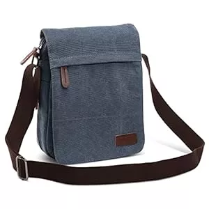 DORRISO Taschen & Rucksäcke DORRISO Herren Umhängetasche Mode Schultertasche Leinwand Klein Schultertaschen Leicht Kuriertasche Casual Reise Urlaub Camping Männer Kuriertasche
