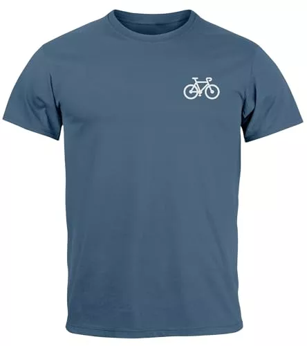 Neverless T-Shirts Neverless® Herren T-Shirt Fahrrad Bike Printshirt Logo Aufdruck Radfahrer Outdoor Fashion Streetstyle