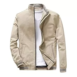 CUTeFiorino Jacken Herren Sweatjacke Freizeitjacke Baumwolle mit Stehkragen Slim Fit Mode Schwarz Jacke Männer Übergangsjacke Baumwolle-Anteil Basic Sweater Jacke mit Taschen ohne Kapuze Große Größen Jacke XL-5XL