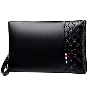 A-QMZL Taschen & Rucksäcke A-QMZL Handgelenktasche für Herren Handgelenk Handtasche Handgelenktasche PU Leder Großraum-Clutch mit Kartenfach Brieftasche Business Freizeit Bürohandtasche Geldbörsentasche für Männer